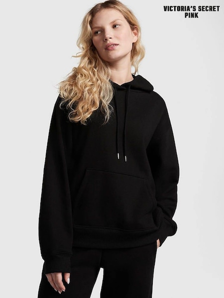 Victoria's Secret PINK Pure Black Oversized Premium Fleece Oversized Hoodie (K49809) | £49