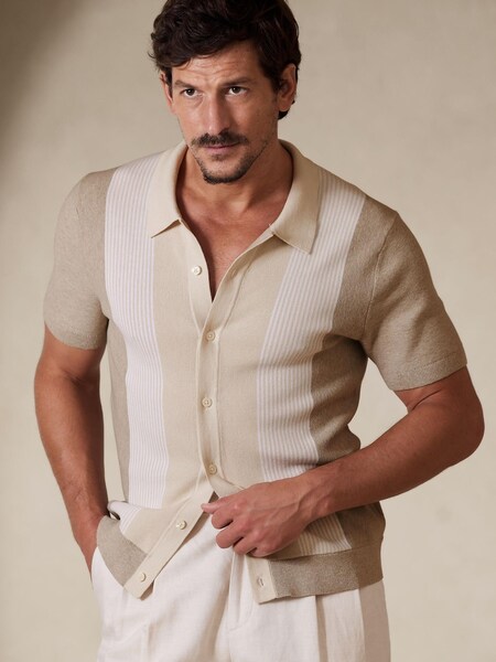 Banana Republic White Philippe Sweater Polo Shirt (K57117) | £40