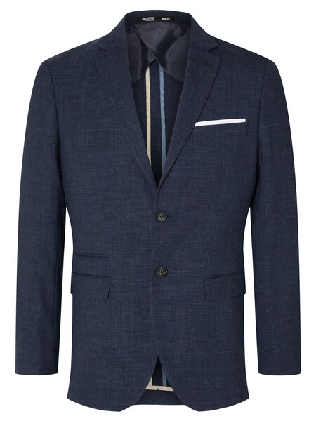 Selected Homme Navy Blue Linen Fitted Blazer (K62621) | £18
