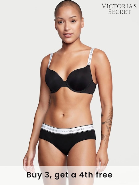Victoria's Secret Black Cheeky Logo Knickers (K63568) | £9