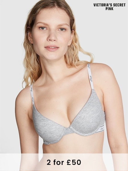PINK Grey Heather Push Up Push Up Bra (K66178) | £29