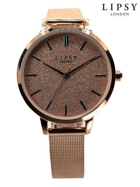 Lipsy Brown 2 Strap Leather Mesh Watch (K70459) | £55