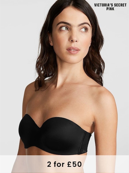 Victoria's Secret PINK Black Strapless Multiway Push Up Bra (K71843) | £29