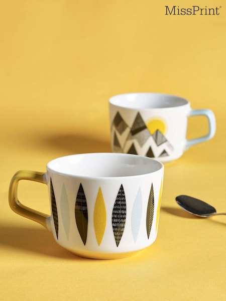 MissPrint Set of 2 Multi Mountain  Feathers Mugs (K73057) | £28