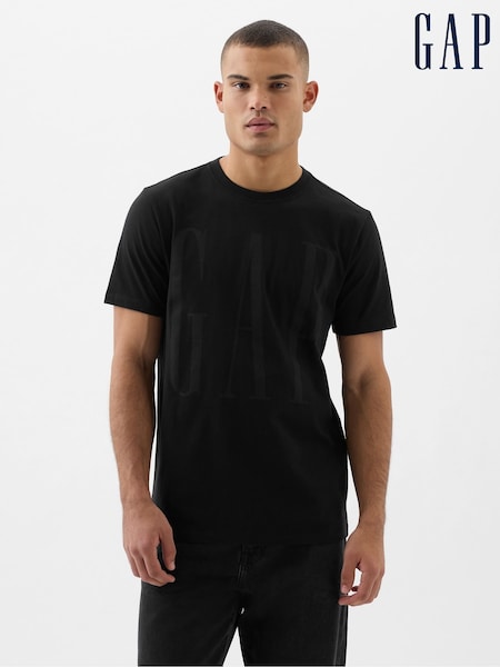 Gap Black Everyday Logo 100% Cotton Crew Neck Short Sleeve T-Shirt (K73535) | £9