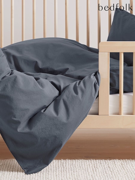 Bedfolk Blue 100% Cotton Toddler Duvet Cover (K73832) | £65