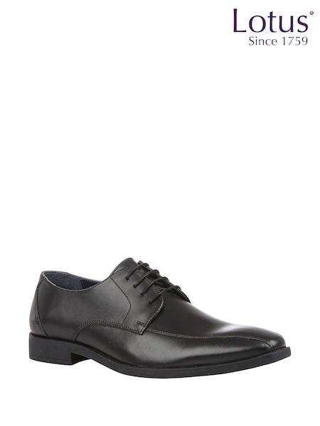 Lotus Black Leather Lace Up Derby Shoes (K73879) | £50