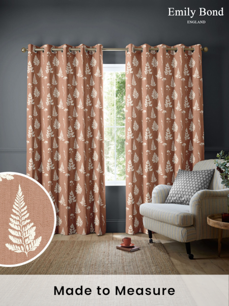 Emily Bond Rust Orange Tynesfield Made to Measure 100% Cotton Curtains (K73965) | £91
