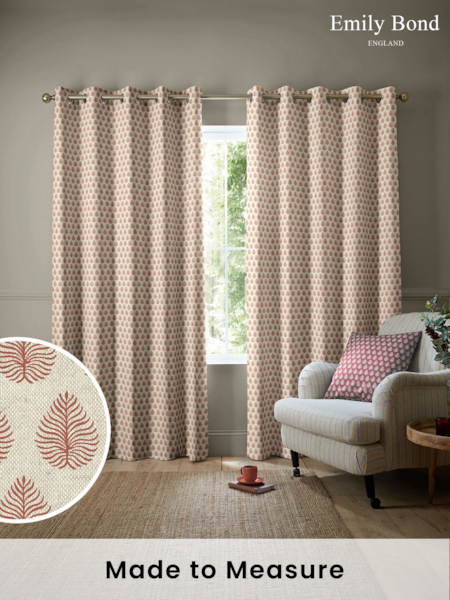 Emily Bond Rust Orange Jaipur 100% Cotton Made to Measure Curtains (K73991) | £91