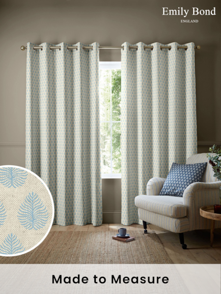 Emily Bond Sky Blue Jaipur Made to Measure Curtains (K73992) | £91