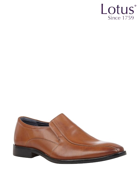 Lotus Brown Leather Loafers (K74105) | £50