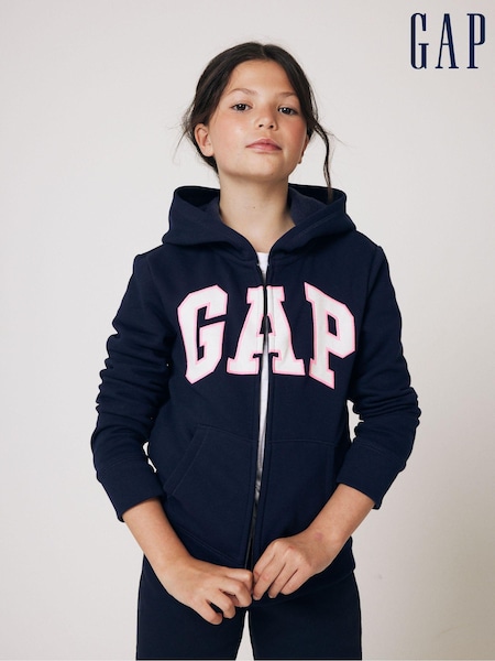 Gap Navy Blue Logo Zip Through Hoodie (4-13yrs) (K75464) | £25