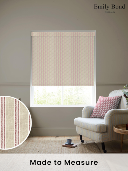 Emily Bond Red George Stripe Made To Measure Roller Blind (K75682) | £58