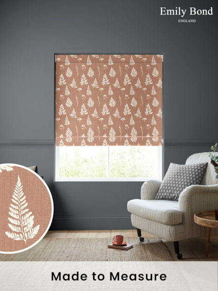 Emily Bond Rust Orange Tynesfield Made to Measure 100% Cotton Roman Blinds (K75808) | £79