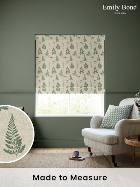 Emily Bond Green Tynesfield Made to Measure 100% Cotton Roman Blinds (K75811) | £79