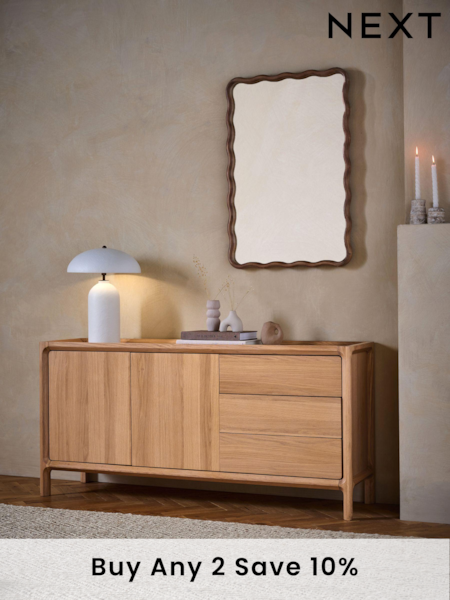 Natural Sutton Oak and Oak Veneer Large Sideboard (K75876) | £950