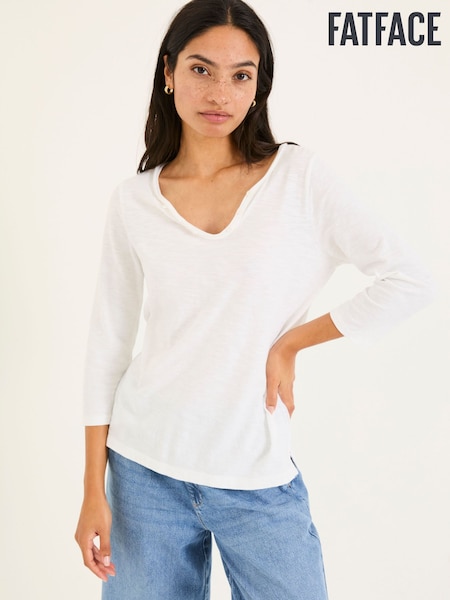 FatFace Porter White 100% Cotton T-Shirt (K76060) | £28