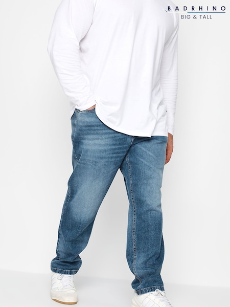 BadRhino Big & Tall Mid Blue Washed Denim Jeans (K76144) | £39