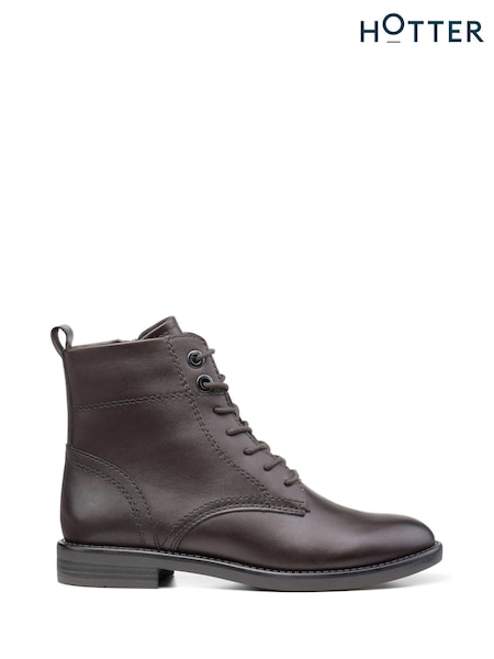 Hotter Brown Regular Fit Surrey Lace-Up/Zip Boots (K76178) | £109
