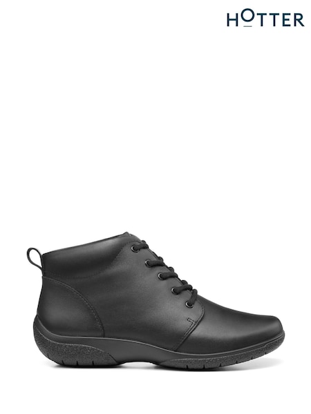 Hotter Black Wide Fit Ellery Lace-Up Boots (K76200) | £95