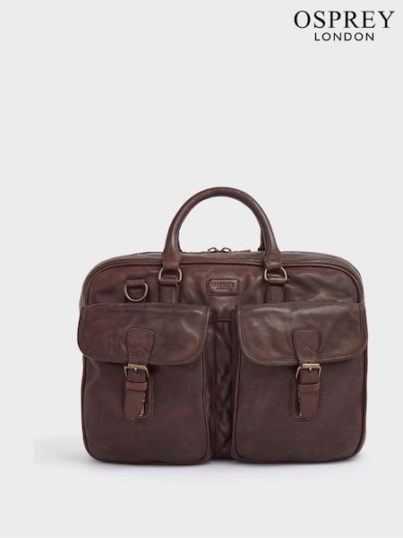 Osprey London Medium The Washed Leather Grip Brown Bag (K77042) | £275
