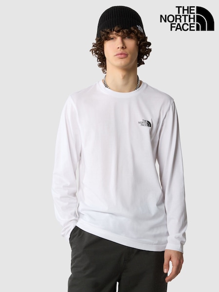 The North Face White Mens Long Sleeve Simple Dome T-Shirt (K77167) | £30