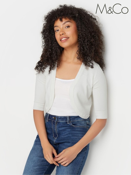 M&Co Cream Cropped Cardigan (K77525) | £27