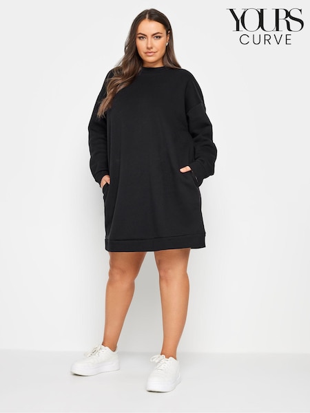 Yours Curve Black Sweat Tunic Dress (K77705) | £27