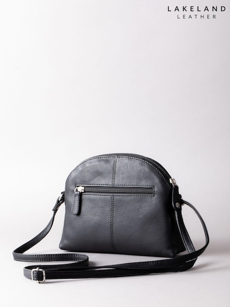 Lakeland Leather Black Elterwater Curved Cross-Body Bag (K77746) | £40