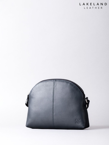 Lakeland Leather Blue Elterwater Curved Cross-Body Bag (K77783) | £40