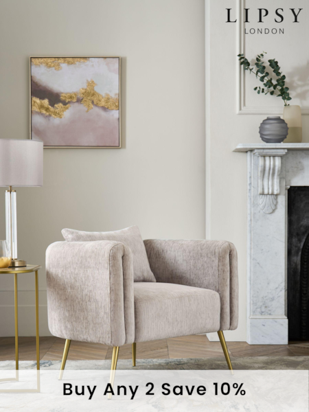 Lipsy Silver Grey Soft Chenille Poppy Accent Chair (K78735) | £350