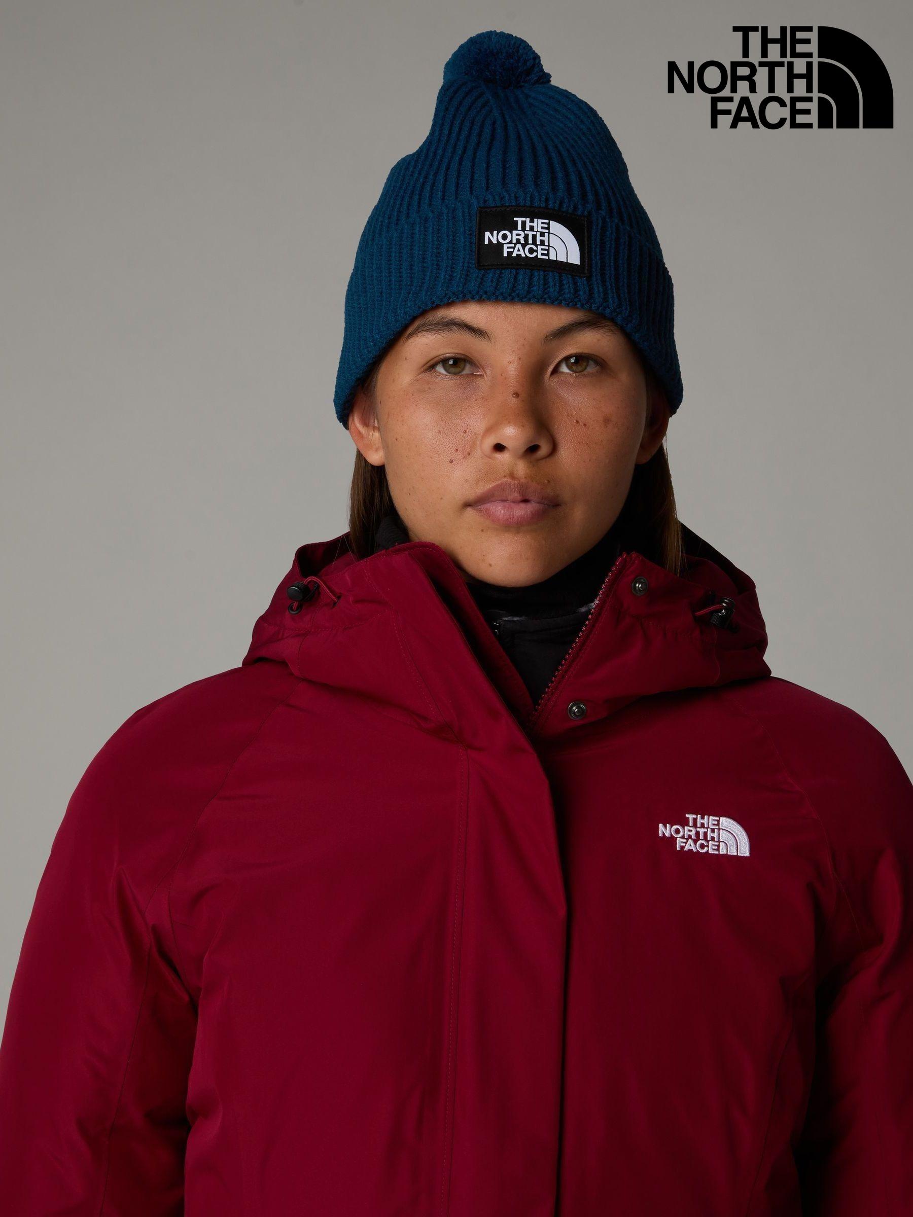 North face red beanie hat deals