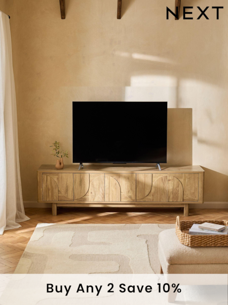 Natural Arches Mango Up to 80 inch Wood Effect TV Unit (K79335) | £375