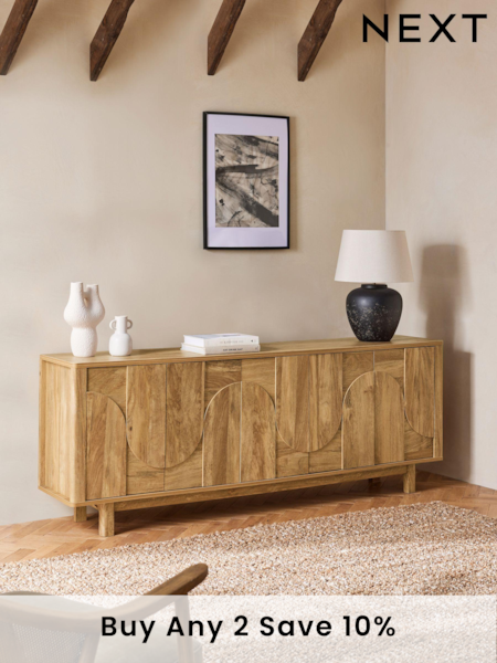 Natural Arches Mango Wood Effect Extra Large Sideboard (K79338) | £550