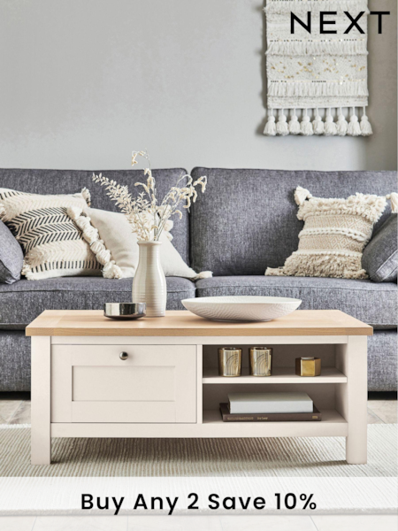 Cream Malvern Oak Effect Storage Coffee Table (K79342) | £275