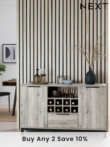Grey Bronx Oak Effect Wine Storage Sideboard (K79343) | £425
