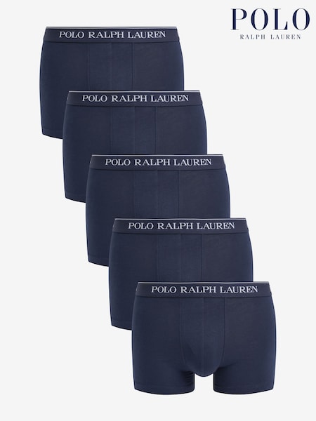 Polo Ralph Lauren Navy Classic Stretch Boxers 5 Pack (K79452) | £70
