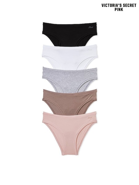Victoria's Secret PINK Black/Grey/White/Brown/Pink Cheeky 5 Pack Knickers (K79723) | £27