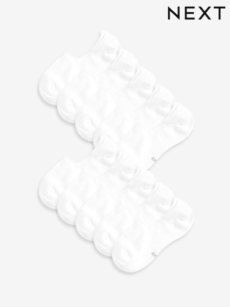 White Invisible Trainers Socks 10 Pack (K80050) | £16