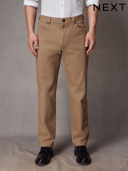 Stone Straight Fit Textured Smart Chinos with Stretch (K80093) | £30