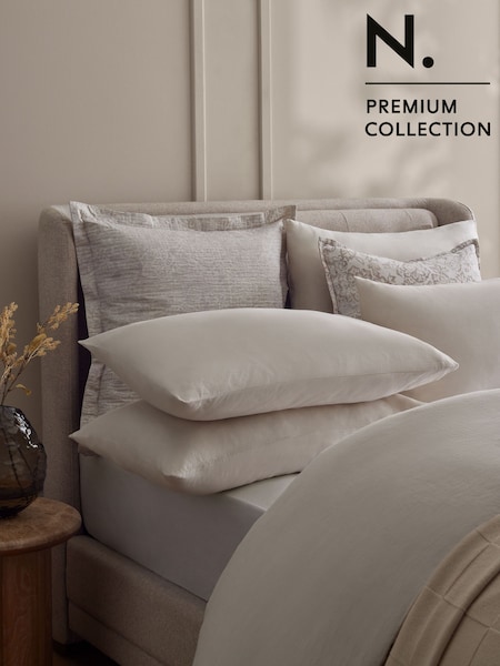 Set of 2 Natural N. Premium 100% Linen Pillowcases (K80319) | £32