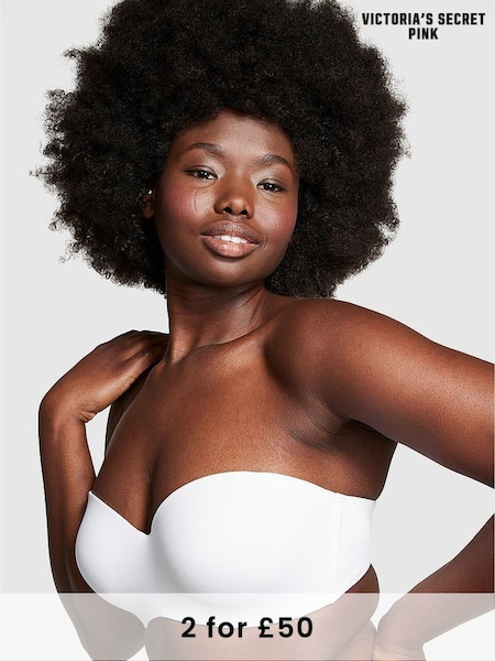 Victoria's Secret PINK White Strapless Multiway Push Up Bra (K80660) | £29