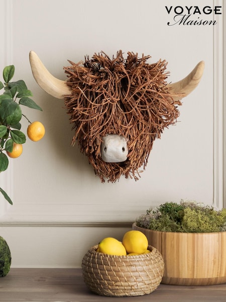 Voyage Maison Highland Cow Willow Wooden Sculpture (K81357) | £78