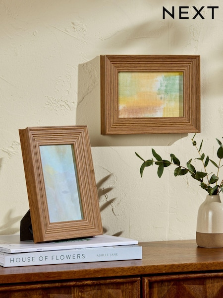 Set of 2 Natural Distressed Wood Effect Photo Frames (K82118) | £10 - £24