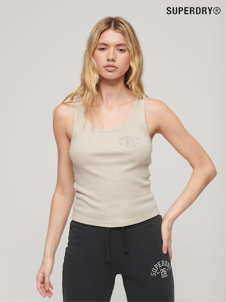Superdry Nude Athletic Essential Ribbed Vest Top (K82343) | £20