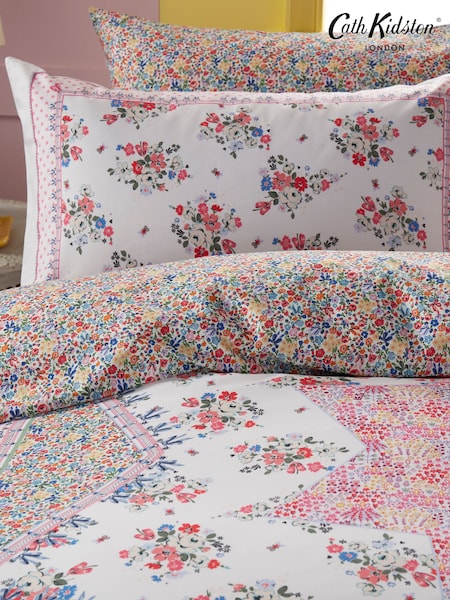 Cath Kidston Pink Set Of 2 Patchwork 100% Cotton Pillowcases (K82492) | £20