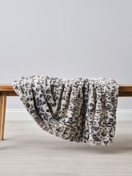 BHS Grey Animal Print Throw (K82499) | £40