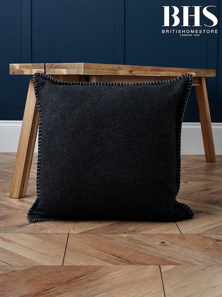 BHS Grey Felt Blanket Stitch Cushion (K82629) | £20