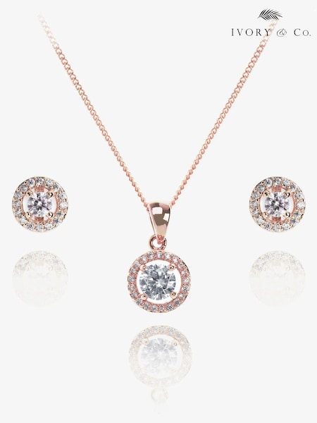 Ivory & Co Rose Gold Balmoral Crystal Dainty Set (K82781) | £50