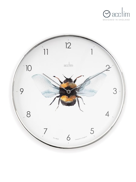 Acctim Clocks Chrome Bee 30cm Wall Clock (K83146) | £30